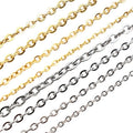 Flattened Oval Link Metal Chain in Gold and Steel Tone Options view 5
