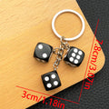 Purple White Black and Red Resin Dice Keychain Set view 8