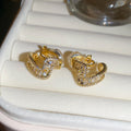 Twisted Crystal Ear Clips in Gold and Silver Tones view 7