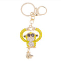 Rhinestone Monkey Keychain Gold Clasp Banana Charm view 5