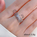 Silver Tone Twisted Multi-Row Clear CZ Band Ring Sizes 6-10 view 4