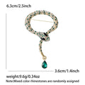 Crystal Snake Brooch with Teardrop Dangle in Four Colors view 5