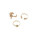 Gold Star Open Ring Three Piece Set Clear Accent Stones view 5