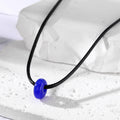 Black Cord Donut Bead Natural Stone Necklaces in Sixteen Colors view 10