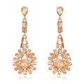 Red Flower Geometric Crystal Six Designs Metal Dangle Earrings view 7