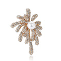 Crystal Firework Flower Brooch with Pearl Center for Jackets and Scarves view 5