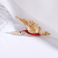 Gold Tone Hummingbird Brooch Red Blue Enamel Rhinestone view 7
