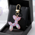 Gold Tone Iridescent Balloon Dog Clip Keychains in Seven Colors view 4