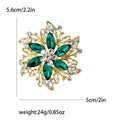 Gold Filigree Crystal Flower Brooch Marquise Four Colors view 6