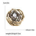 Pearl Nest Wreath Brooch in Gold and Silver Tones Lapel Pin view 6