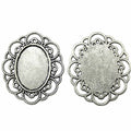 Ornate Oval Cabochon Settings in Two Sizes and Finishes view 4