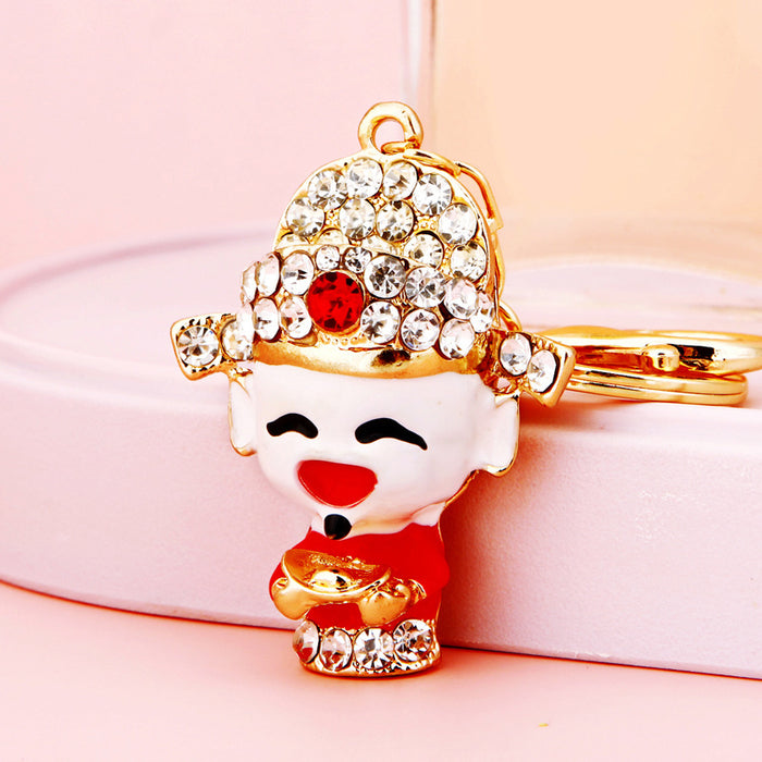 Jeweled Wealth Deity Baby Keychain with Unlisted Deity Main Image