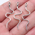 Wavy Snake Pendants in 2 Finishes for Jewelry Making view 1