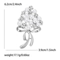 Pearl Rhinestone Bouquet Bow Brooch Silver Gold Metal Pin view 6