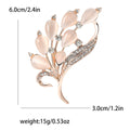 Cat Eye Stone Flower Bouquet Brooch Rose Gold Rhinestone view 6