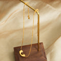 Gold Steel U-Lock Slider Snake Chain Pendant Necklaces view 3