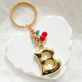 Gold Tone Cherry-Sprig Bubble Letter Keychains from A to Z view 4