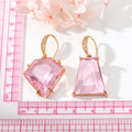 Gold Tone Faceted Irregular Crystal Leverback Drop Earrings in Four Colors view 4