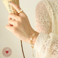 Wheat Leaf Pearl Lariat Necklace Bracelet Set Multi Tones view 4