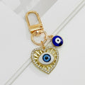Gold-Tone Evil Eye Bead Keychain With Rhinestone Hamsa Charm view 8