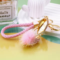 Jeweled Feather Pom High Heel Keychain in Four Pictured Colors view 2