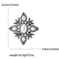 Baroque Style Pearl And Crystal Diamond Brooch In Three Tones view 8