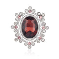 Flower Crystal Two Designs Metal Brooch Pin 5 x 4.3 cm view 6