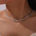 Baguette Zircon Tennis Necklace Bracelet Set Metal view 6
