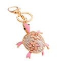 Rhinestone Flower Turtle Keychain Gold Clasp Five Colors view 5