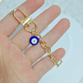 Gold Initial Letter Charm Evil Eye Bead Keychain A To Z view 10