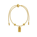 Gold Bar Charm Bolo Bracelet Adjustable Beads Rope Chain view 5