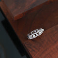 Silver Tone Pearl Like Openwork Ring And Wide Clear Crystal Cluster Ring view 6