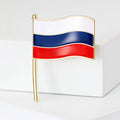 Russian Flag Enamel Metal Brooch in White Blue and Red view 4