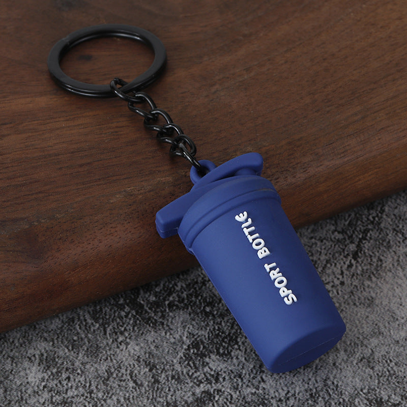 Fitness Barbell and Weight Plate Metal Keychain Gym Bag Charm