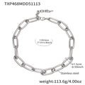 Chunky Paperclip Link Necklace Bracelet Gold Steel view 6