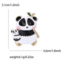 Panda Holding Cub Enamel Brooch in Blue or Black Accents view 7