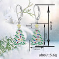 Multicolor Crystal Christmas Tree Leverback Drop Earrings view 4