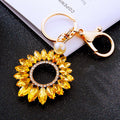 Crystal Sunflower Keychains in Yellow Pink and Assorted Color Options view 6