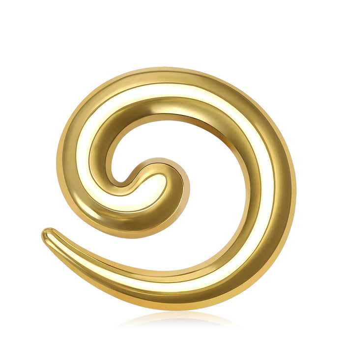 Open Spiral Brooch In Smooth Silver And Gold Tone Finishes