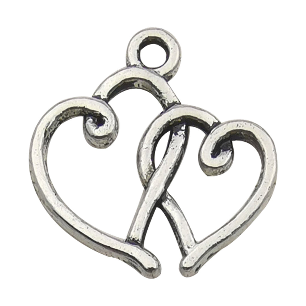 Vintage Zinc Alloy Angel Cupid Hollow Heart Charm Pendant for Necklace Bracelet DIY