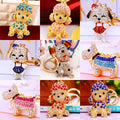 Jeweled Poodle and Dog Keychain Collection With Strap Options view 1