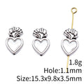 Antique Silver Crowned Heart Spacer Beads for Jewelry Making view 4