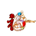 Jeweled Chinese Fortune Character Keychains with Braided Loop Options view 5