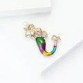 Rainbow Mermaid Brooch with Pearl Accent Decorative Lapel Accessory view 5