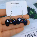 Silver Tone Colorful Game Controller Resin Hook Earrings view 2