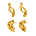 Sculpted Drop and Layered Fan Earrings in Five Finishes view 5