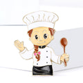 Waving Chef Enamel Brooch With White Hat and Wooden Spoon view 2