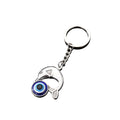 Silver Tone Animal and Evil Eye Split Ring Keychains view 5