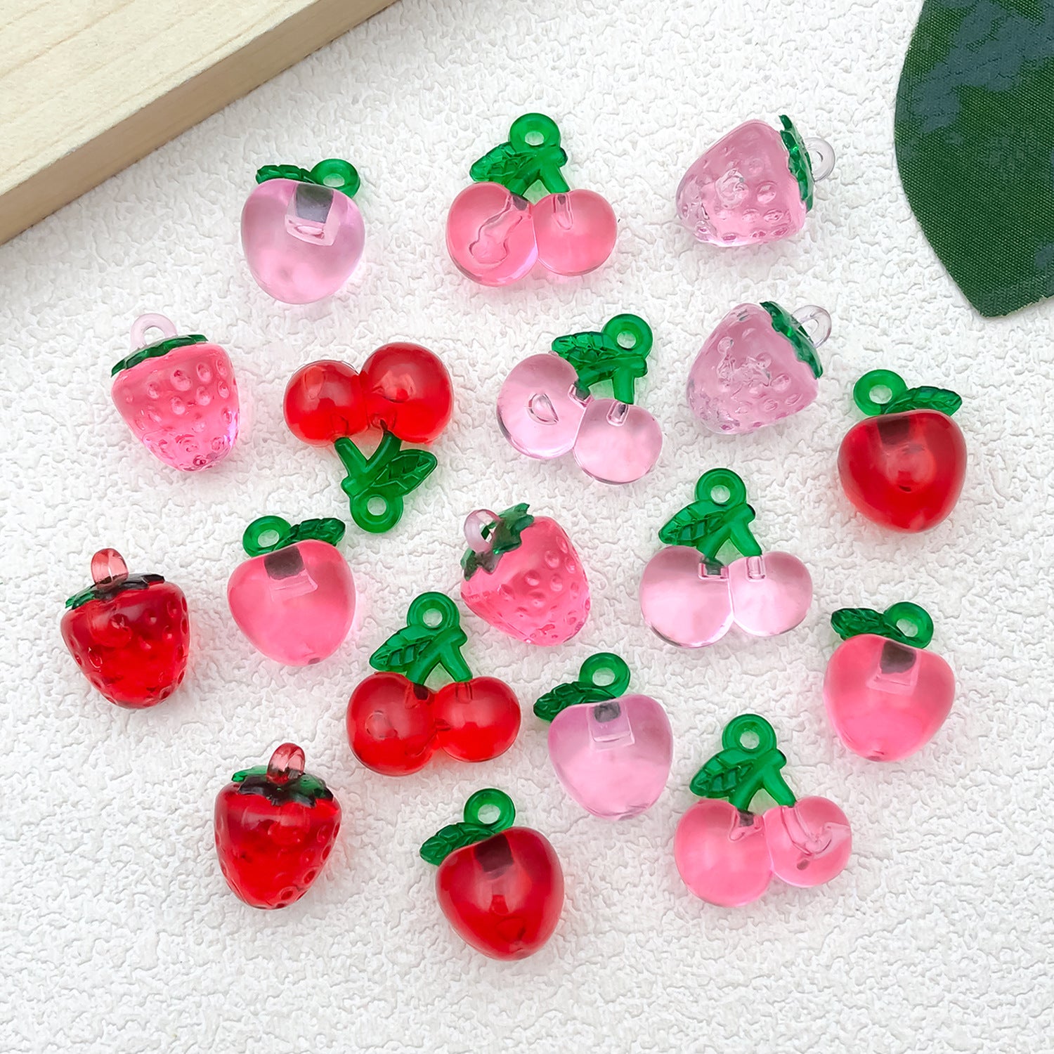 Acrylic Cherry Strawberry Fruit Charm Pendant for DIY Earrings Bracelet Necklace Making