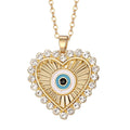 Gold Evil Eye Pendant Necklaces Rhinestone Styles 6 Designs view 4